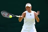 Jessica Pegula practices ahead of the 2024 Wimbledon Championships